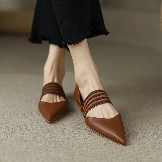 Flats Fashion Retro Solid Ladies Shoes