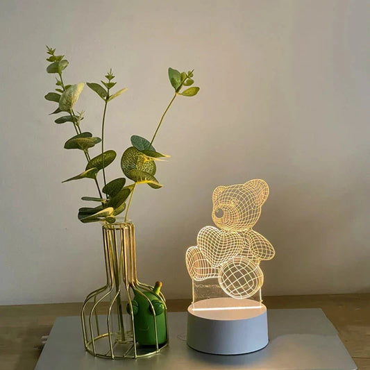 3D Creative Bear Lamp – Acrylic USB LED Light