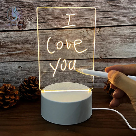 LED Note Board Night Lamp – Writable Message Board