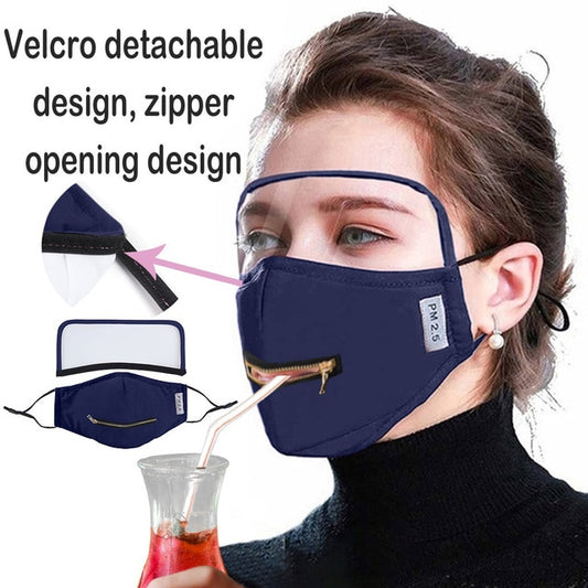 Cotton Zipper Opening Design Outdoor Protective Face Shield